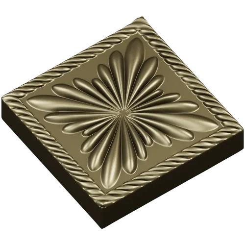 Square Floral Rosette STL
