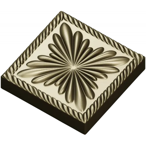Square Floral Rosette STL