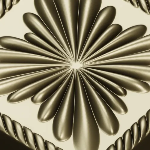Square Floral Rosette STL