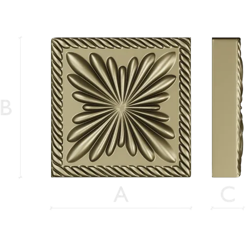 Square Floral Rosette STL
