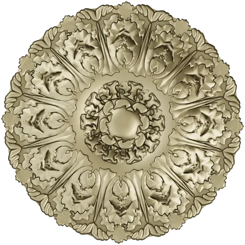 Imperial Acanthus Rosette - detailed 3D STL model for CNC