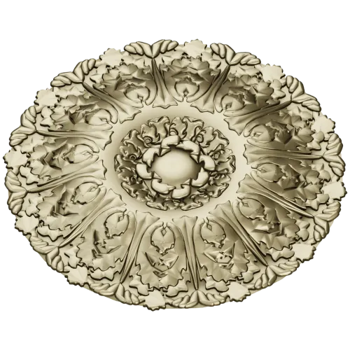 Imperial Acanthus Rosette - detailed 3D STL model for CNC