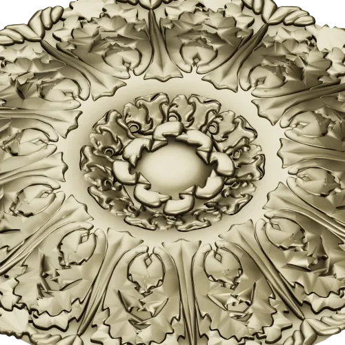 Imperial Acanthus Rosette - detailed 3D STL model for CNC