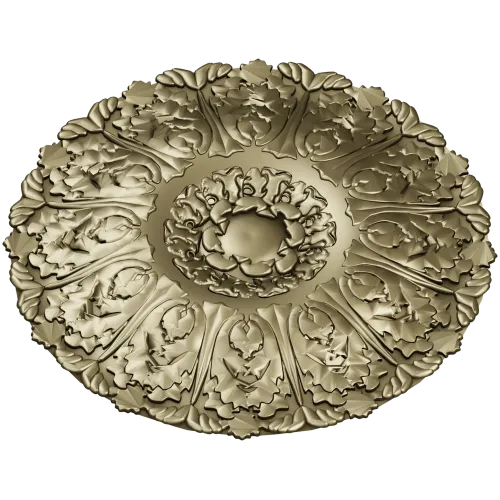 Imperial Acanthus Rosette - detailed 3D STL model for CNC