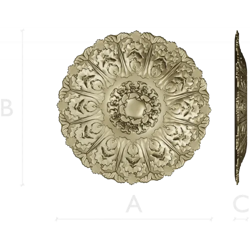 Imperial Acanthus Rosette - detailed 3D STL model for CNC