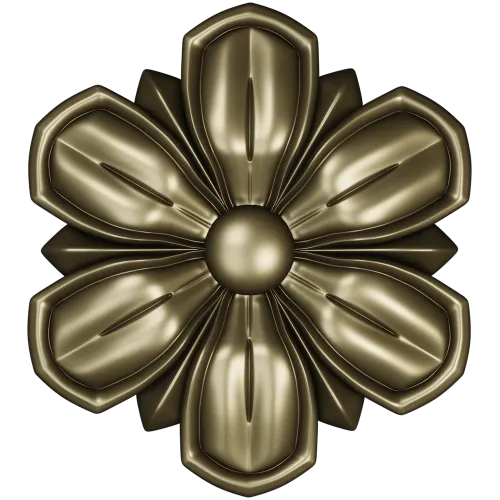 Floral Rosette 3D model STL for CNC carving
