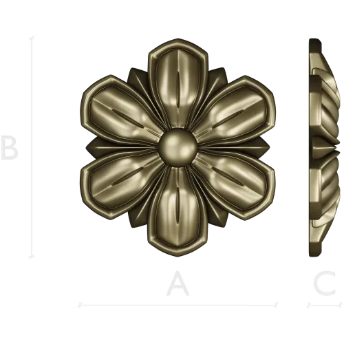 Floral Rosette 3D model STL for CNC carving