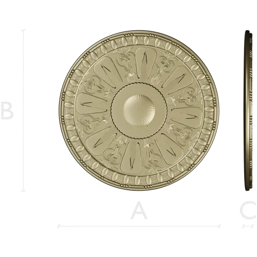 Auric Sun Rosette - STL ceiling rosette for CNC