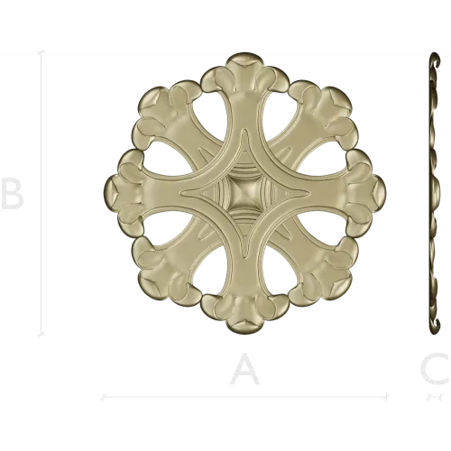 Ornate Six-Lobed Rosette - STL 3D Model for CNC