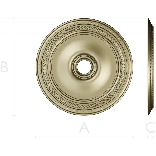 Rope-and-Bead Ceiling Rosette - STL 3D Model for CNC