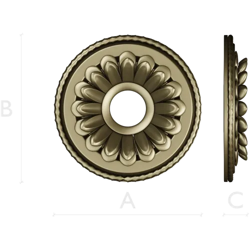 Sunburst Rosette Medallion - 3D STL Model for CNC