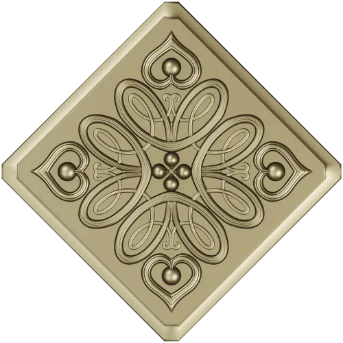 Heartleaf Rosette - STL 3D model for CNC carving