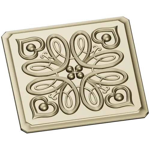 Heartleaf Rosette - STL 3D model for CNC carving