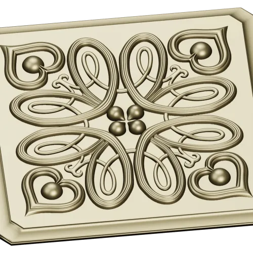 Heartleaf Rosette - STL 3D model for CNC carving