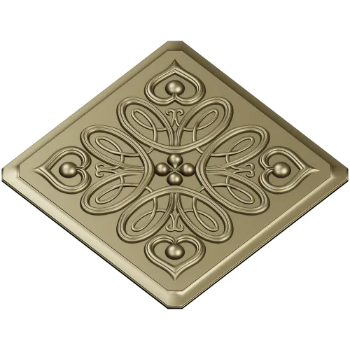Heartleaf Rosette - STL 3D model for CNC carving