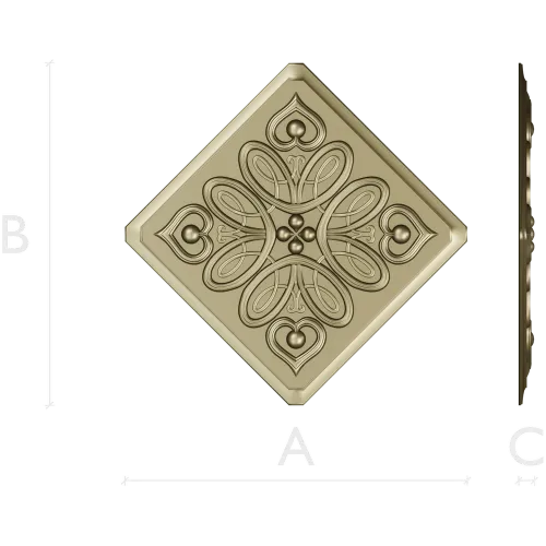 Heartleaf Rosette - STL 3D model for CNC carving