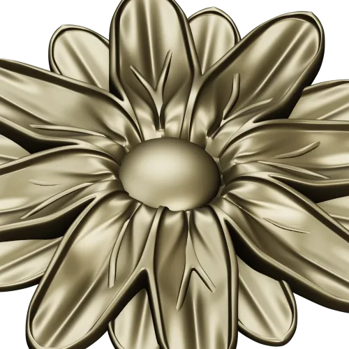 Floral Rosette STL for CNC - Daisy Medallion 3D Model