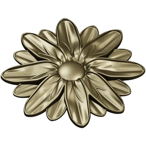 Floral Rosette STL for CNC - Daisy Medallion 3D Model