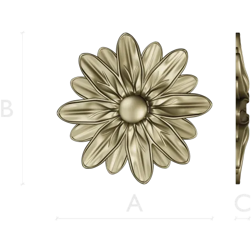 Floral Rosette STL for CNC - Daisy Medallion 3D Model