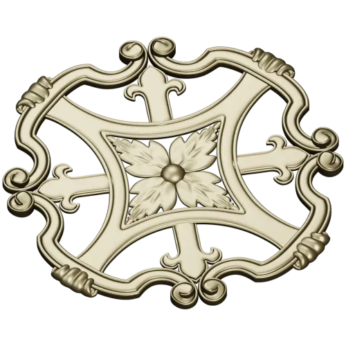 Florentine Rosette STL - decorative medallion 3D model for CNC
