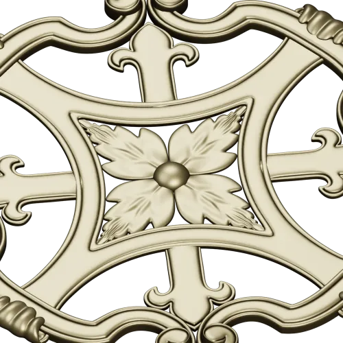Florentine Rosette STL - decorative medallion 3D model for CNC