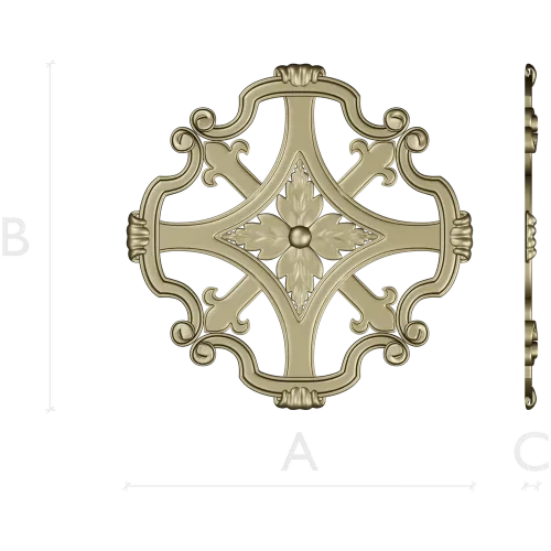 Florentine Rosette STL - decorative medallion 3D model for CNC