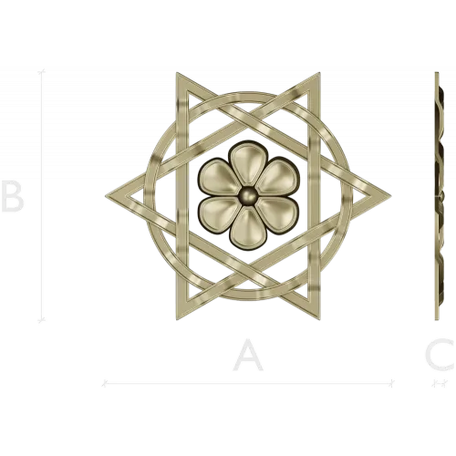Starflower Rosette - STL 3D model for CNC milling