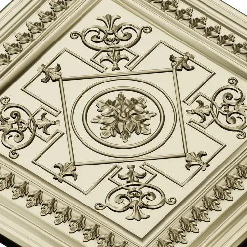 Classic Square Rosette - STL 3D model for CNC