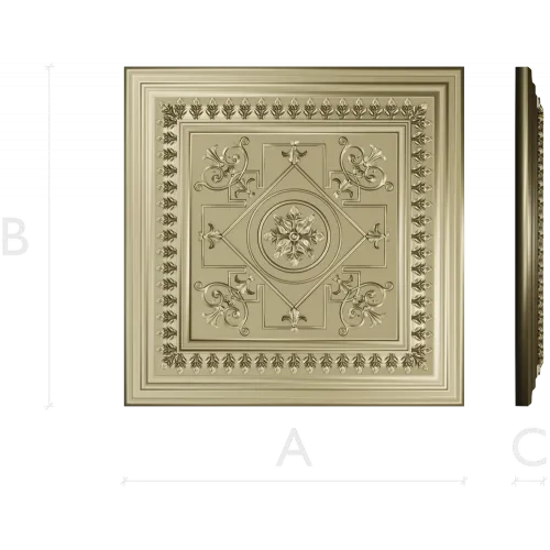 Classic Square Rosette - STL 3D model for CNC