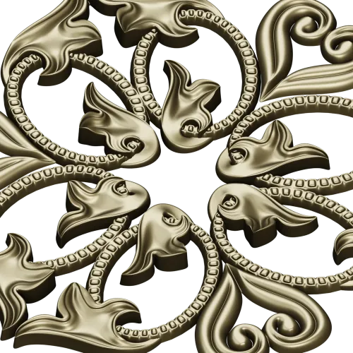 Regal Fleur Rosette - STL 3D model for CNC carving