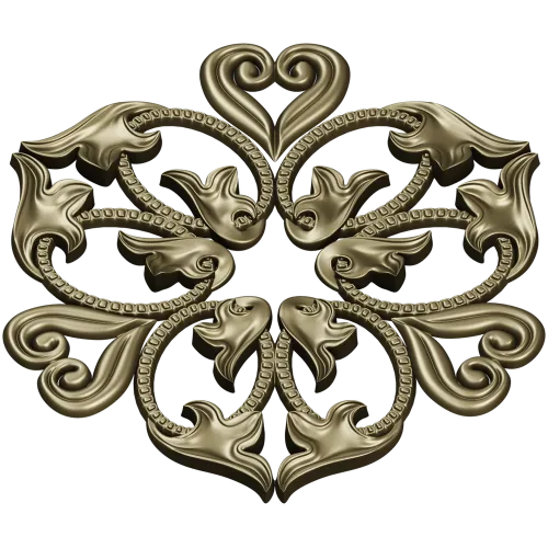 Regal Fleur Rosette - STL 3D model for CNC carving