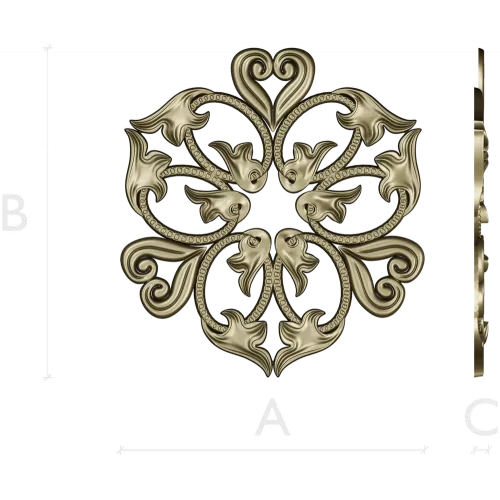 Regal Fleur Rosette - STL 3D model for CNC carving