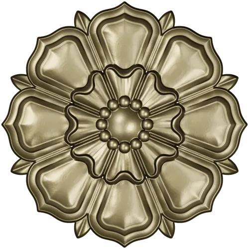 Decorative Floral Rosette STL for CNC - High Relief 3D Model