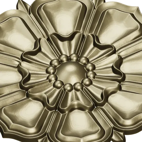 Decorative Floral Rosette STL for CNC - High Relief 3D Model