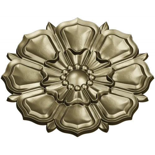 Decorative Floral Rosette STL for CNC - High Relief 3D Model