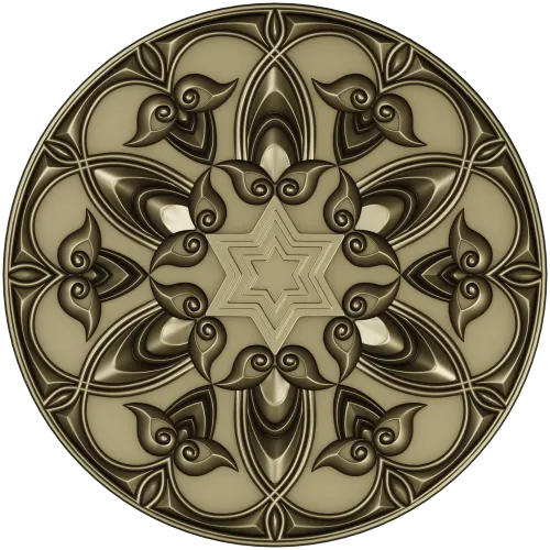 Ornamental Star Rosette STL 3D Model for CNC