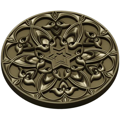 Ornamental Star Rosette STL 3D Model for CNC