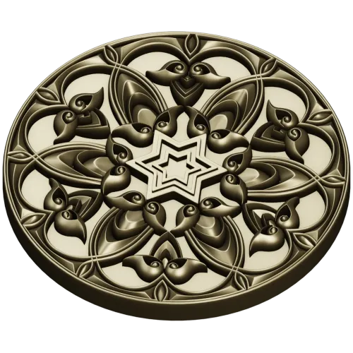 Ornamental Star Rosette STL 3D Model for CNC