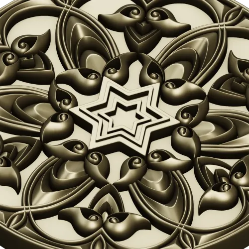 Ornamental Star Rosette STL 3D Model for CNC