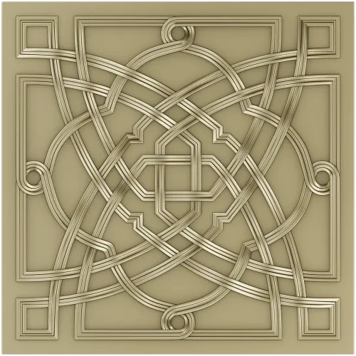 Square Celtic Rosette STL for CNC