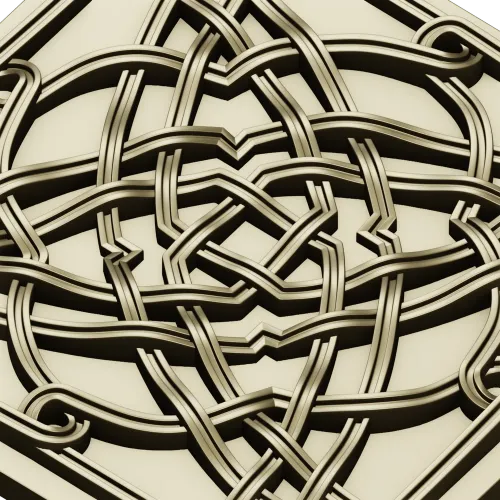 Square Celtic Rosette STL for CNC