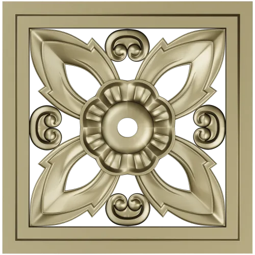 Ornamental Square Rosette STL for CNC