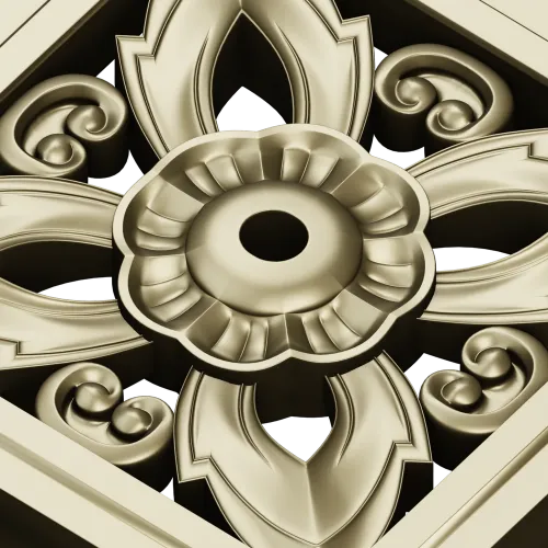 Ornamental Square Rosette STL for CNC