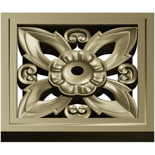 Ornamental Square Rosette STL for CNC