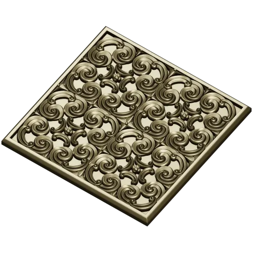 Baroque Spiral Rosette Panel STL 3D Model for CNC