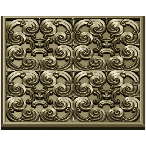 Baroque Spiral Rosette Panel STL 3D Model for CNC