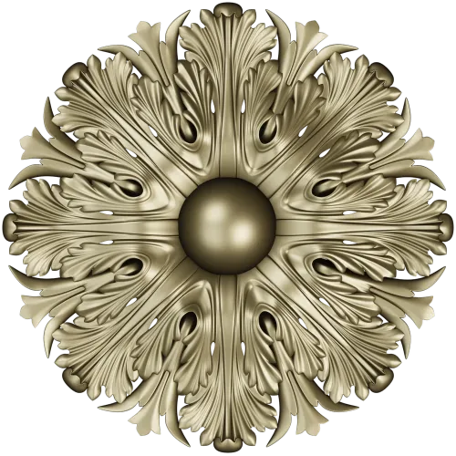 Acanthus Sun Rosette - STL 3D model for CNC milling