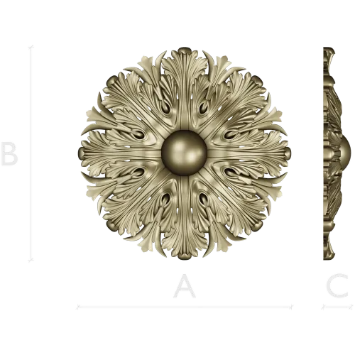 Acanthus Sun Rosette - STL 3D model for CNC milling