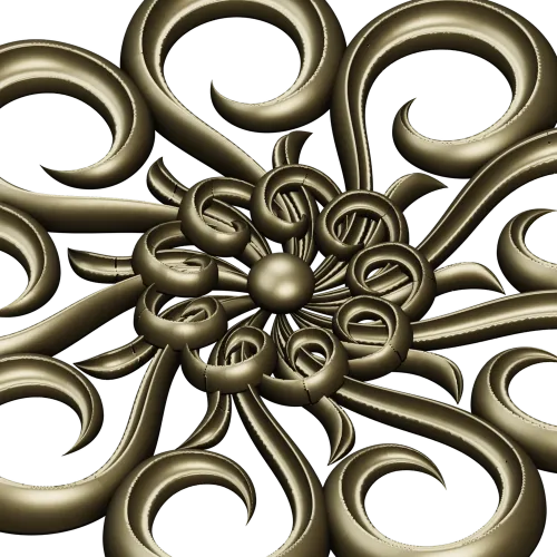 Aurora Rosette - decorative rosette 3D STL for CNC