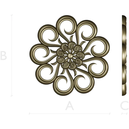 Aurora Rosette - decorative rosette 3D STL for CNC